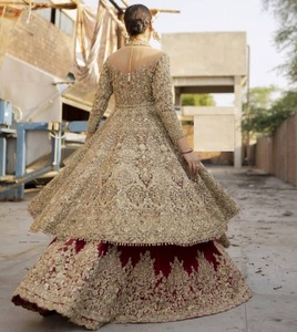 -- อินเดีย/PAKISTANI--BEAUTIFUL KURTA ,LEHENGA ชุดประดับในแก้วคริสตัลลูกปัดหินเต็มรูปแบบของ DABKA ทำงานสำหรับงานแต่งงาน @ 2021 - Product Image 1