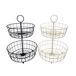 ตะกร้าใส่ขนมปังทรงกลมพร้อมที่จับตะกร้าเครื่องครัวเหล็กสีดำ - Product Image 4