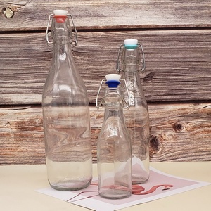 8oz 16oz 32oz rỗng mềm lỏng bao bì chai thủy tinh với khóa Swing cap lật Top rõ ràng Glass uống chai bán số lượng lớn - Product Image 3