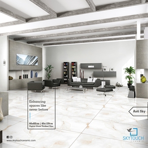 India 600x1200 Porcelanato Azulejo de pared de cerámica Anti Sky Azulejos de porcelana de mármol blanco esmaltado completamente pulido - Product Image 3