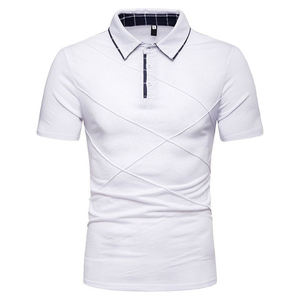 เสื้อโปโลสำหรับผู้ชายเสื้อกอล์ฟสีพื้นแขนสั้นสั่งทำได้ตามต้องการ - Product Image 6