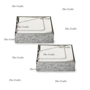 Ensemble de trois porte-serviettes de forme carrée porte-mouchoir galvanisé de qualité supérieure pour une utilisation de table de mariage - Product Image 3