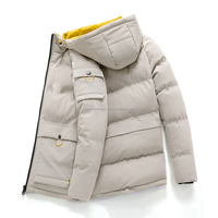 Blouson matelassé imperméable de créateur pour homme, col montant, broderie, extérieur, personnalisé, en nylon noir, collection hiver 2025 – Vente en gros
