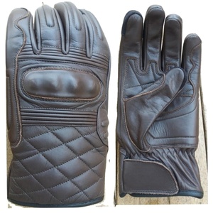 Guantes de Cuero Unisex para Motociclismo, Transpirables, Compatibles con Pantalla Táctil, Cierre de Gancho y Bucle, Palma Antideslizante, Protección en los Nudillos - Product Image 1