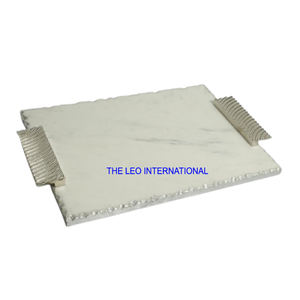 Plateau décoratif en marbre et aluminium, plateau de service créatif, pour aliments, fruits, légumes, utilisation en cuisine, vaisselle de table, design oiseau volant - Product Image 5