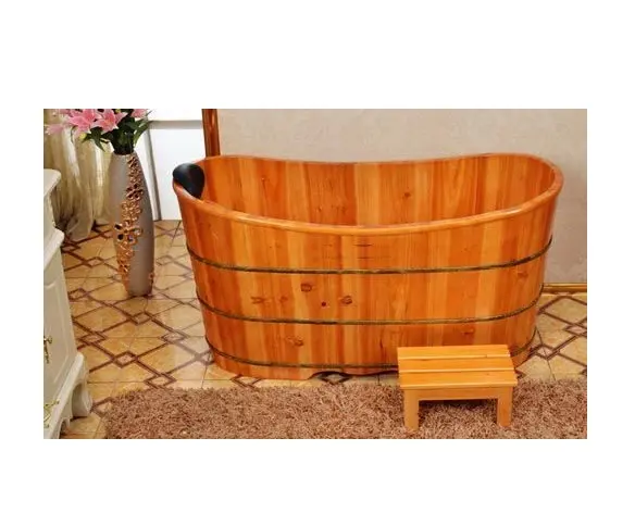 लकड़ी स्पा टब भिगोने लकड़ी बाथटब/प्राकृतिक लकड़ी के बैरल स्नान टब/पाइन लकड़ी बाथटब