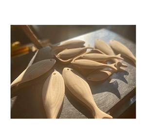 Decoración de madera tallada en forma de pez para colorear o decorar, exquisita decoración de Interior hecha a mano de fábrica, 99GD - Product Image 1