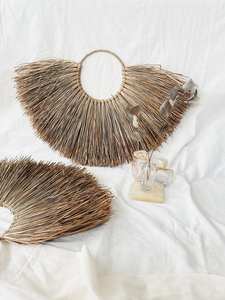 Mendong ของตกแต่งผนังสไตล์โบโฮ,ของตกแต่งผนังแนวชนบทธรรมชาติของตกแต่งด้วยมือด้วยมือของตกแต่งผนังแบบสานด้วยมือ - Product Image 2