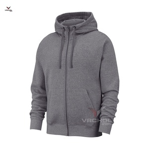 เสื้อสเวตเตอร์แบบเรียบของผู้ชายมีฮู้ดผ้าถักกันยับปักโลโก้ตามสั่ง - Product Image 3