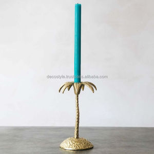 Bougeoir simple en laiton, porte-bougie doré de haute qualité - Product Image 1