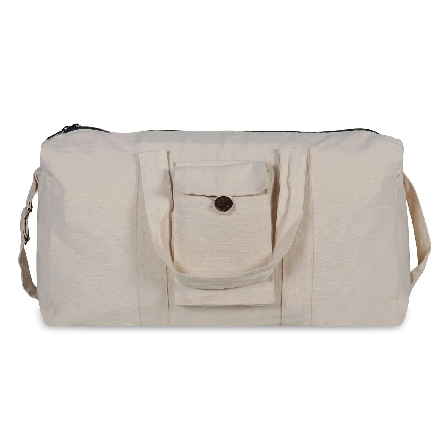 Hot Sale Custom Made Large Capacity Cotton Canvas Duffel Bag Vegan Handmade Luggage and Gym Travel Bag Contender