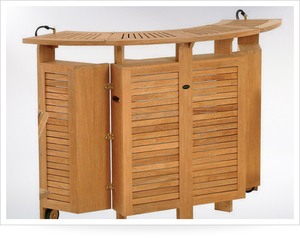 Modern Solid Wood Teak <b>Round</b> Bar <b>Table</b> Set <b>Outdoor</b> Furniture - Product Image 6
