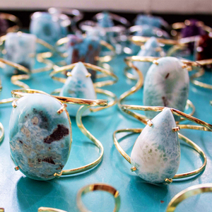 Pulseras de Larimar Natural al por Mayor, Conjunto de Joyería Elegante - Product Image 2