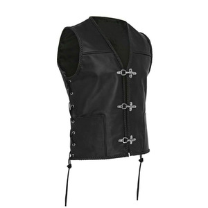 Los hombres de los ciclistas de moto de cuero Real Chaleco de motociclistas chaleco - Product Image 1