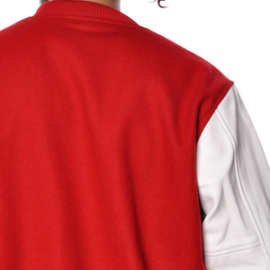 Nouveauté veste de baseball pour hommes personnalisable enduit polaire chenille broderie col rond fermeture éclair décontracté vente en gros blanc - Product Image 6