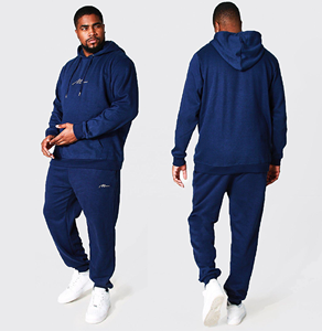 Conjunto de 2 piezas de Sudadera con capucha para hombre, jersey con logotipo bordado personalizado, talla grande, 380 gsm, chándal - Product Image 2