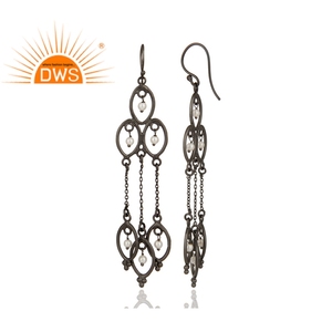 Ztech — boucles d'oreilles en argent Sterling indien plaqué argent, boucles d'oreilles lustre, perles blanches, pierre précieuse, vente en gros - Product Image 2