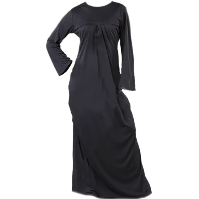 Abaya à col rond avec manches plissées en cloche, tenue islamique en bambou écologique ou en coton biologique, design ultra-élégant