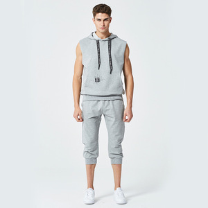 Chándal de algodón de terciopelo para hombre y niño, sudaderas personalizadas unisex, conjunto de dos piezas sin mangas, chándales cortos de verano - Product Image 2