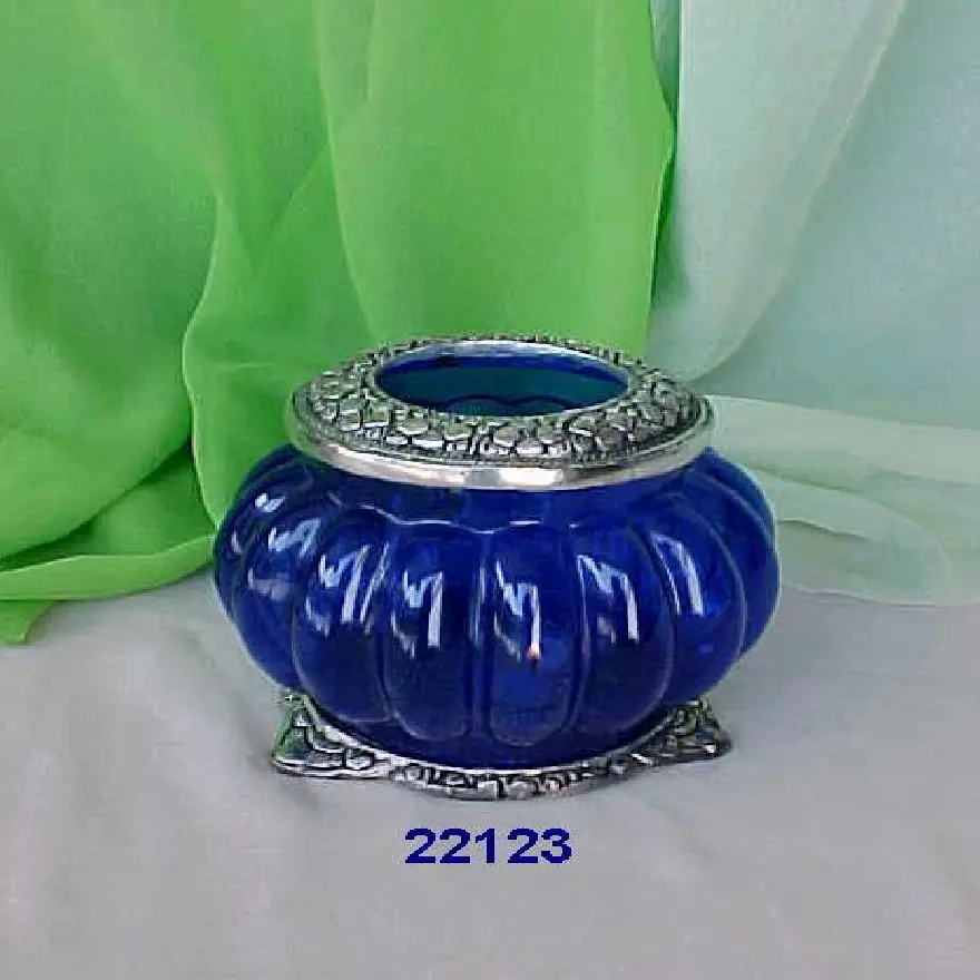 Современная Роскошная домашняя посуда Серебристая латунь и синяя чайная подушка