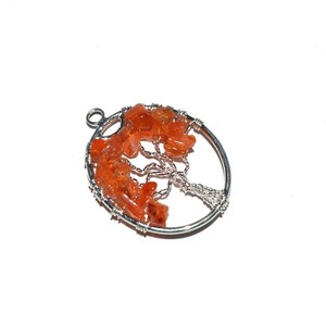 Carnelian <b>Tree</b> of Life Silver Oval Pendant for Sale | Carnelian <b>Tree</b> of Life Silver Oval Pendant Online - Product Image 1