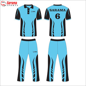 ชุดเครื่องแบบเสื้อกีฬาคริกเก็ตโพลีเอสเตอร์พิมพ์ซับลิเมชันดีไซน์ใหม่งานตามสั่ง100% - Product Image 3