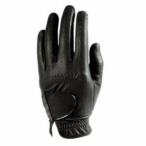 Gants de Golf en cuir pour hommes, couleur noire, solide, tenue de sport - Product Image 1