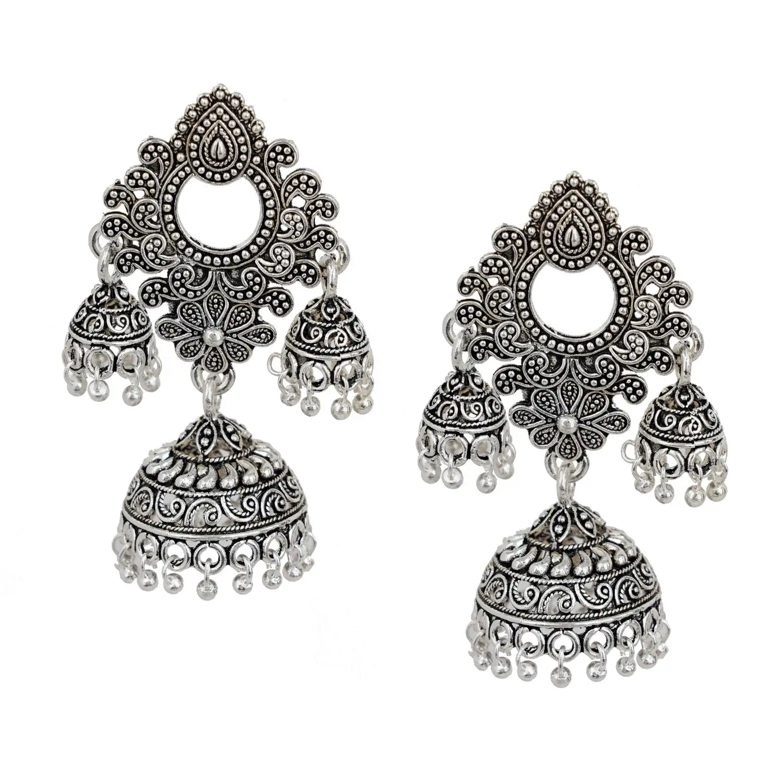 Indian wholesale Ethnic Oxidized Silver Party wear Fashion earring for women and girls