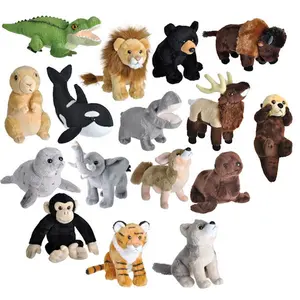 Su misura A Buon Mercato Promozionale Farcito Giocattolo Animale di Peluche Hippo Leone Scimmia Lupo Tiger Dog Elephant Mini Animale Giocattoli di Peluche