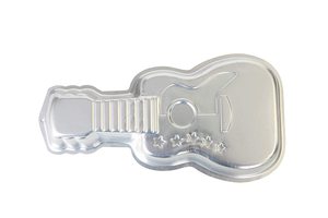 แม่พิมพ์เค้กรูปทรงกีตาร์ที่เป็นเอกลักษณ์ในภาชนะอบโลหะ เหมาะสำหรับอุปกรณ์ครัวและร้านอาหารที่ต้องการอุปกรณ์อบขนม - Product Image 2