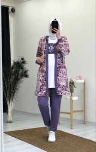 Conjunto de 3 piezas con capucha para mujer, ropa islámica, Abaya, caftán árabe, musulmán, moda islámica, calidad turca, nueva temporada - Product Image 4