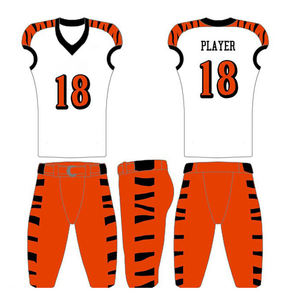 Dernières design American Football uniforme professionnel sublimée imprimé tissu 100% polyester - Product Image 1