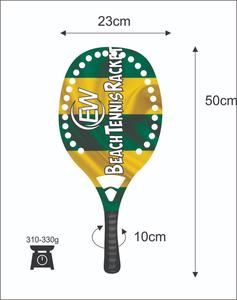 Raquettes de tennis de plage, face de 20 mm, poids de 320-340 g, longueur de 50 cm, poignée en fibre de carbone, filet en fibre de verre - Product Image 4