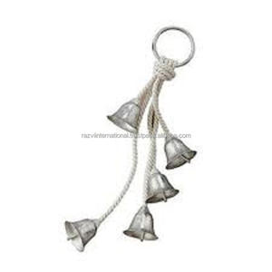 Diseño de lujo antiguo metal hierro mini Navidad colgando campanas cuerda manija - Product Image 3