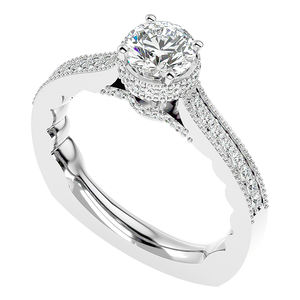 Rikhava Diamonds Anillo de diamantes naturales para mujer 10K Oro blanco Metal Pureza Anillos de diamantes Premium - Product Image 1