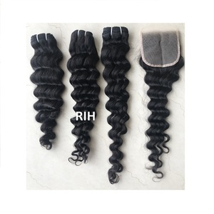 Mechones de pelo humano virgen sin procesar, grado de templo indio alineado, Real, suelto, vendedor directo de la India - Product Image 1
