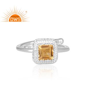 Shining Citrine ผู้จัดจำหน่ายแหวนพลอย925แหวนเงินแท้เครื่องประดับผู้ค้าส่ง - Product Image 1