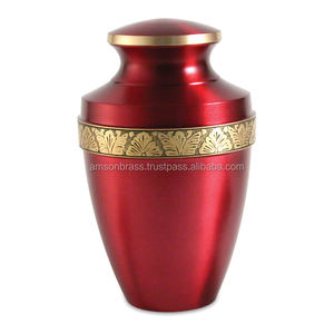 Urnes funéraires en métal laiton avec finitions roses en relief Urnes funéraires funéraires commémoratives design classique - Product Image 3