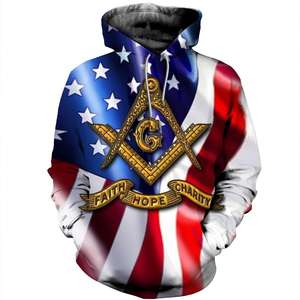 Freemason เสื้อแจ็กเก็ตมีฮู้ดสำหรับผู้ชาย, เสื้อแจ็คเก็ตกันหนาวมีฮู้ดแห้งเร็วพิมพ์ลาย3D เมสันกันน้ำกันหดได้สำหรับฤดูใบไม้ผลิ - Product Image 6