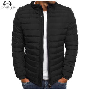 Veste d'hiver matelassée bleue mince et élégante en polyester décontractée coupe-vent respirante à capuche - Product Image 4