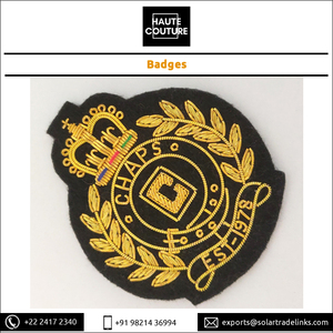 Insignias y Emblemas Personalizados OEM de 7 cm Bordados a Mano con Hilo de Oro, Hechos a Mano, para Coser, al Mejor Precio - Product Image 2