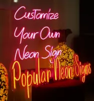 Papan Tanda LED Neon Flex Kustom untuk Pernikahan, Ulang Tahun Pengantin Dekorasi Game Mandi RGB Lightning Vintage Strip Silikon Papan Tanda