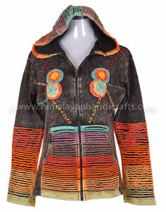 Sudadera con capucha para mujer CSWJ 196, prenda Bohemia con estampado de enzima, corte de cuchilla - Product Image 3