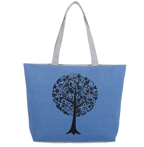 Sac de Shopping en toile de coton vierge, réutilisable, élégant, fourre-tout, couleur personnalisée, logo imprimé - Product Image 6