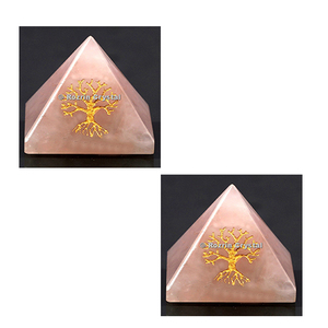 Pyramide de guérison en Quartz, Rose, arbre de vie, 7mm - Product Image 3