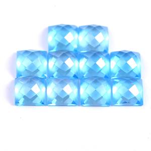 พลอยสี่เหลี่ยมเหลี่ยมเหลี่ยมเพชรพลอยปรับเทียบขนาด8X8มม. สำหรับการทำเครื่องประดับโทแพซสีน้ำเงินสวิสธรรมชาติราคาส่ง - Product Image 1