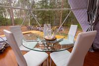 Dôme de maison pour 6 à 8 personnes, dôme géométrique, tente blanche, dôme en verre