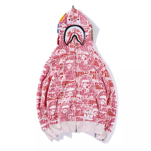 High Quality New Fashion <b>Men's</b> Winter Casual Hoodies Black and White Shark Camouflage Glow-in-the-Dark Polyester/Cotton - Product Image 3