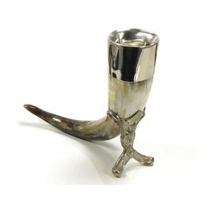 Polished Buffalo/OX <b>Drinking</b> Horn with Wooden <b>Stand</b> Fashionable Trending Design Indian Based Manufacturer and Exporters - Product Image 1