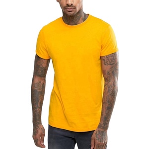 Vente en gros T-Shirt classique en tricot uni pour hommes couleur personnalisée pur coton coupe longue surdimensionnée motif de logo personnalisé respirant rapide - Product Image 1